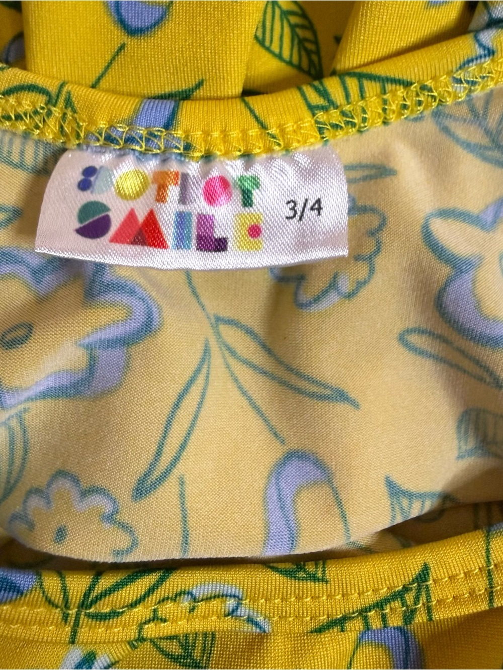 DotDotSmile Blue Floral Pattern Yellow Twirl Dress - Picture 5 of 6